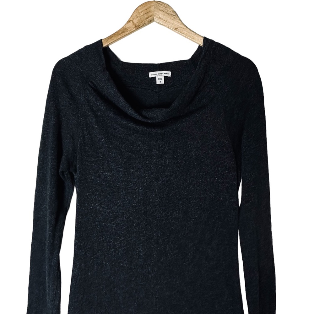 James Perse Knit Sheath Dress Charcoal Black Womens 3/Large - Picture 2 of 6